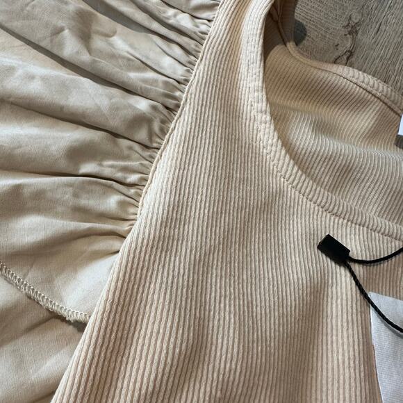 Miou Muse Ribbed Flutter Sleeve Top Blouse M - Picture 3 of 7